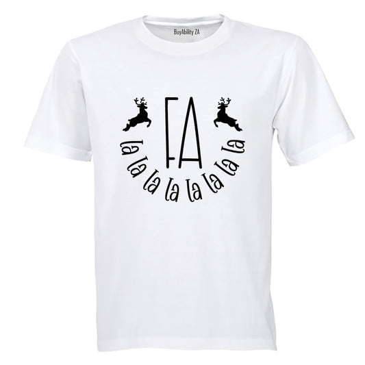 Fa La La - Christmas Reindeer - Adults - T-Shirt - BuyAbility