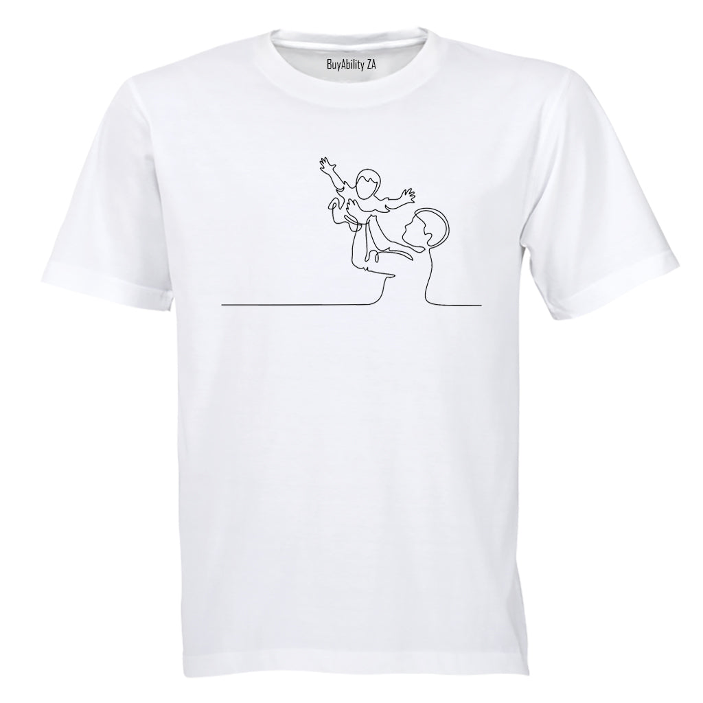 Father and Child Illustration - Adults - T-Shirt - BuyAbility South Africa