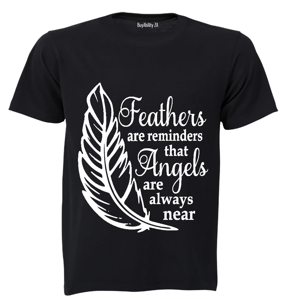 Feathers are Reminders that Angels.. - Kids T-Shirt - BuyAbility
