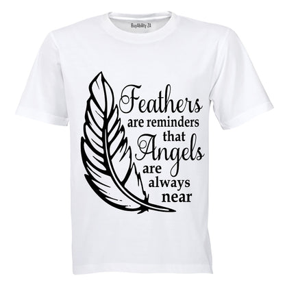 Feathers are Reminders that Angels.. - Kids T-Shirt - BuyAbility
