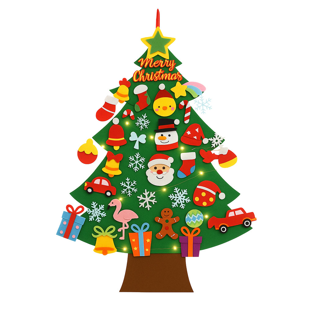 Large Felt Christmas Tree with 35 Detachable Ornaments