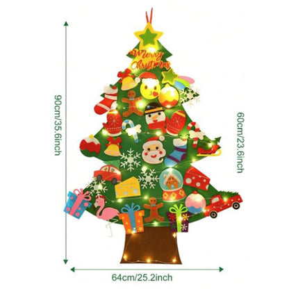 Large Felt Christmas Tree with 35 Detachable Ornaments