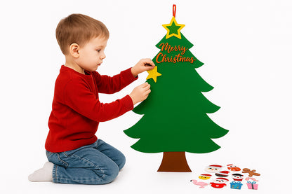 Large Felt Christmas Tree with 35 Detachable Ornaments