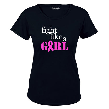 Fight Like A Girl - Cancer Ribbon - Ladies - T-Shirt