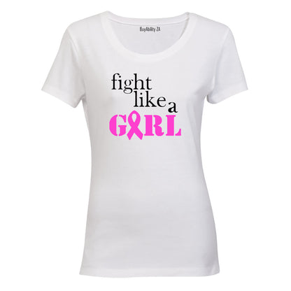 Fight Like A Girl - Cancer Ribbon - Ladies - T-Shirt