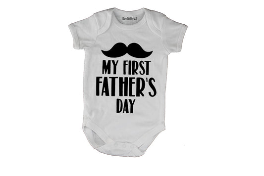 My First Father's Day - Mustache - Baby Grow