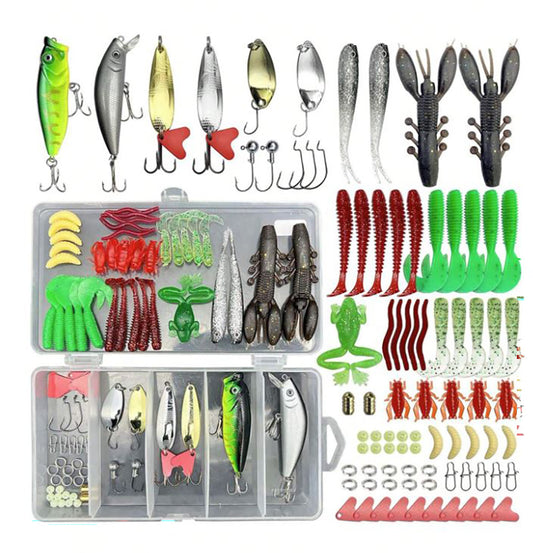 84pcs Fishing Bait Tackle Box Set
