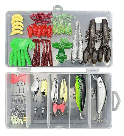 84pcs Fishing Bait Tackle Box Set