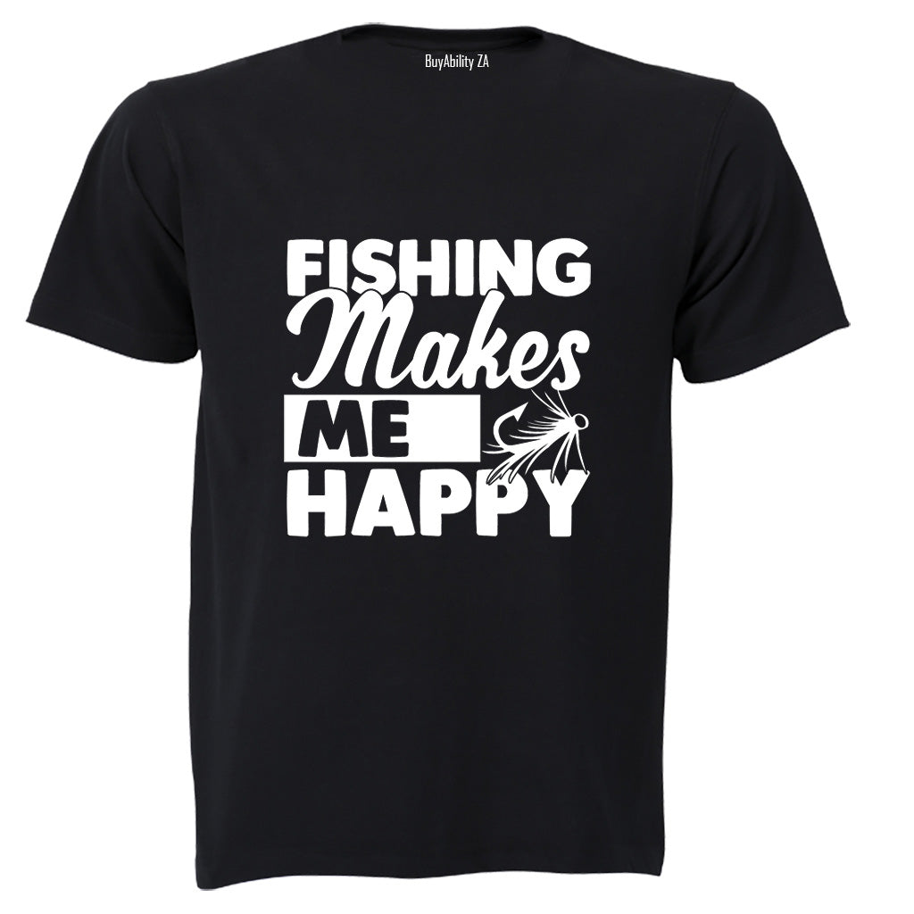 Fishing Makes Me Happy - Adults - T-Shirt