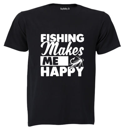 Fishing Makes Me Happy - Adults - T-Shirt