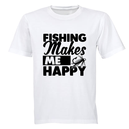 Fishing Makes Me Happy - Adults - T-Shirt - BuyAbility South Africa