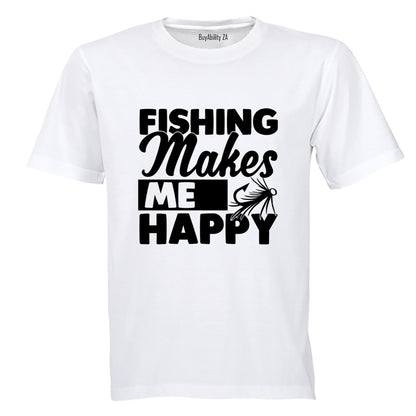 Fishing Makes Me Happy - Adults - T-Shirt