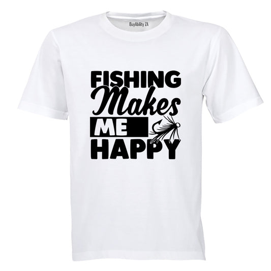 Fishing Makes Me Happy - Adults - T-Shirt