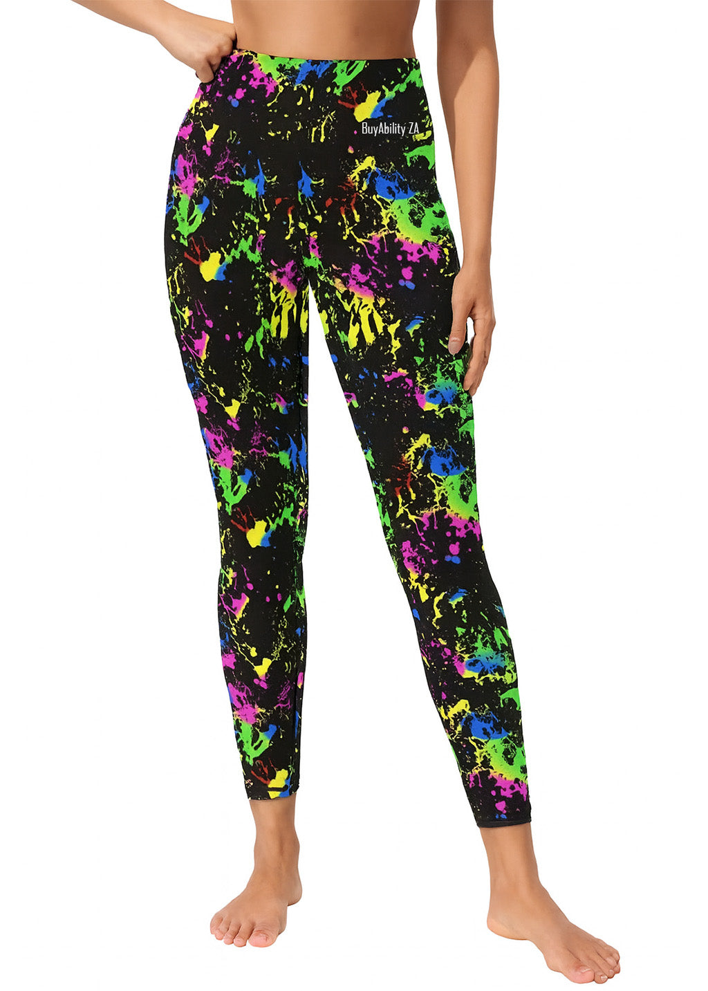 BuyAbility Neon Splash High-Waist Sports Leggings - BuyAbility South Africa