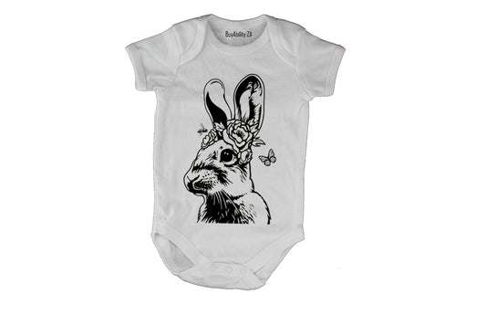 Floral Bunny - Easter - Baby Grow