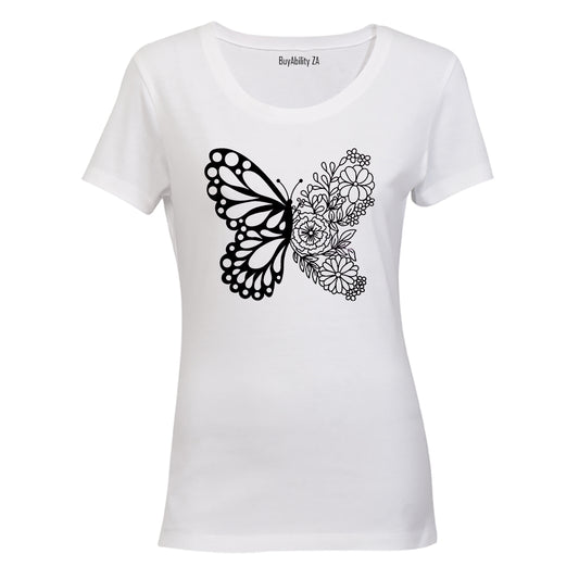 Floral Butterfly - Ladies - T-Shirt