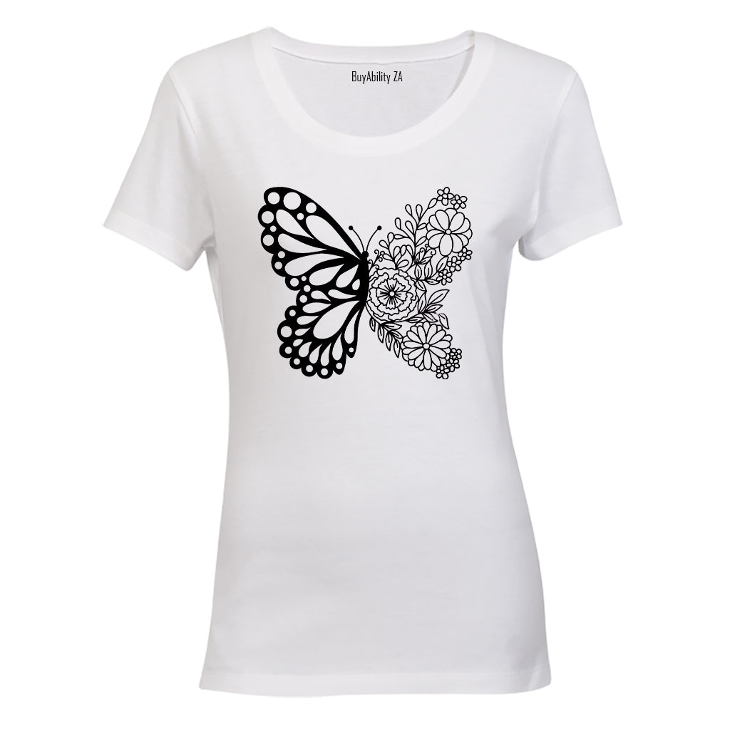 Floral Butterfly - Ladies - T-Shirt