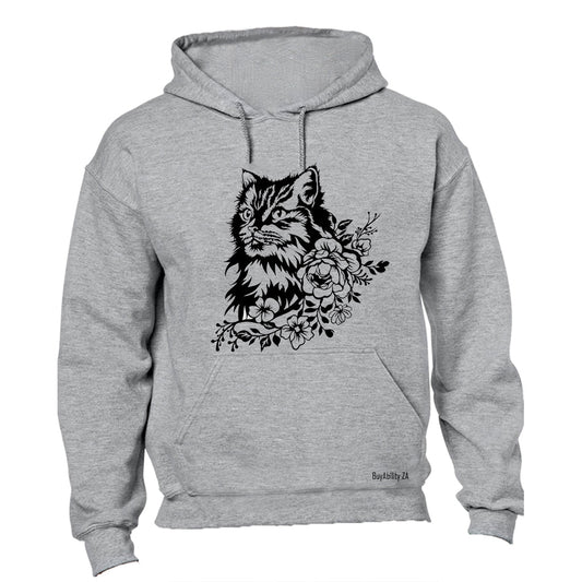 Floral Cat - Hoodie