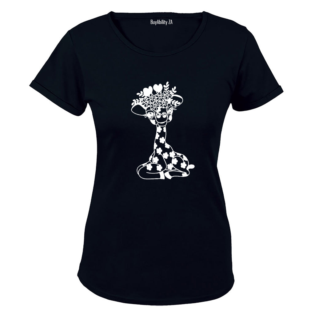 Floral Giraffe - Ladies - T-Shirt