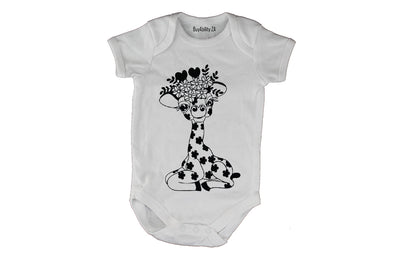 Floral Giraffe - Baby Grow