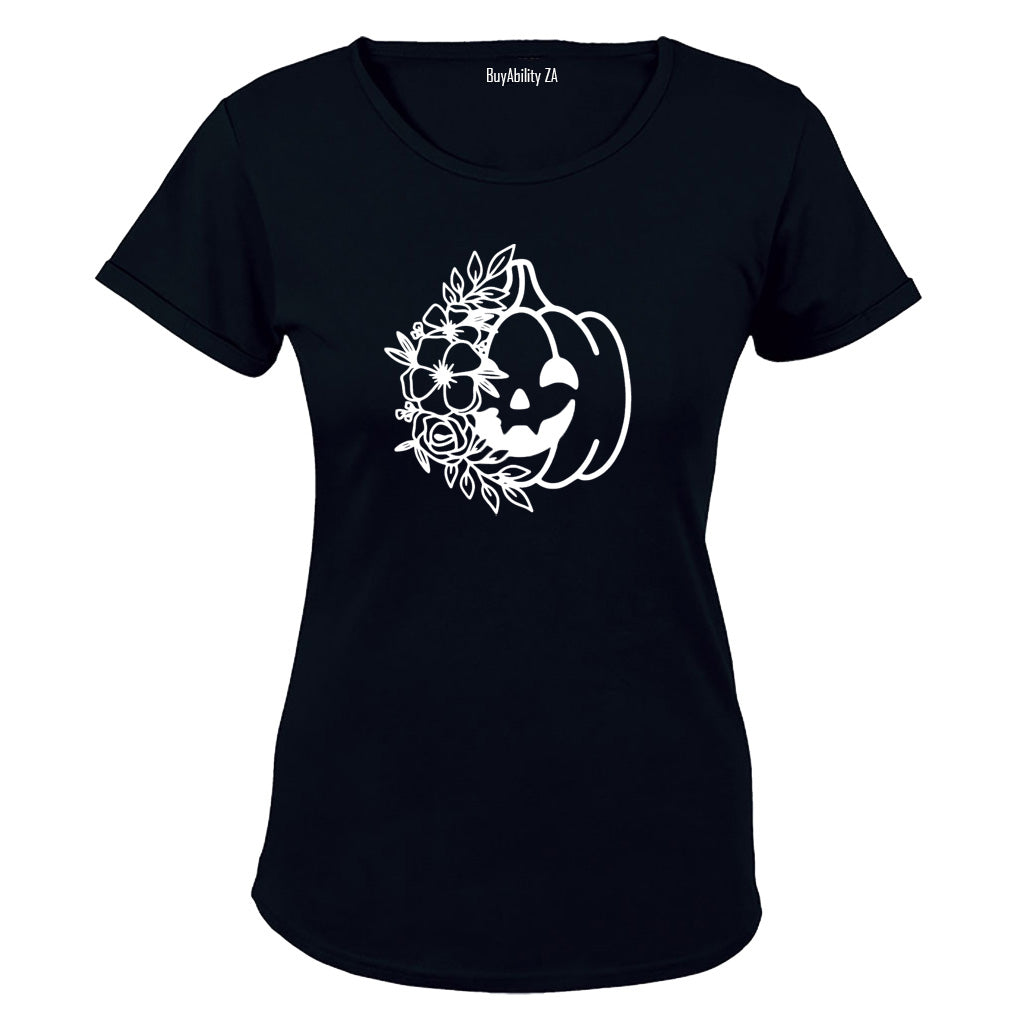 Floral Pumpkin - Halloween - Ladies - T-Shirt