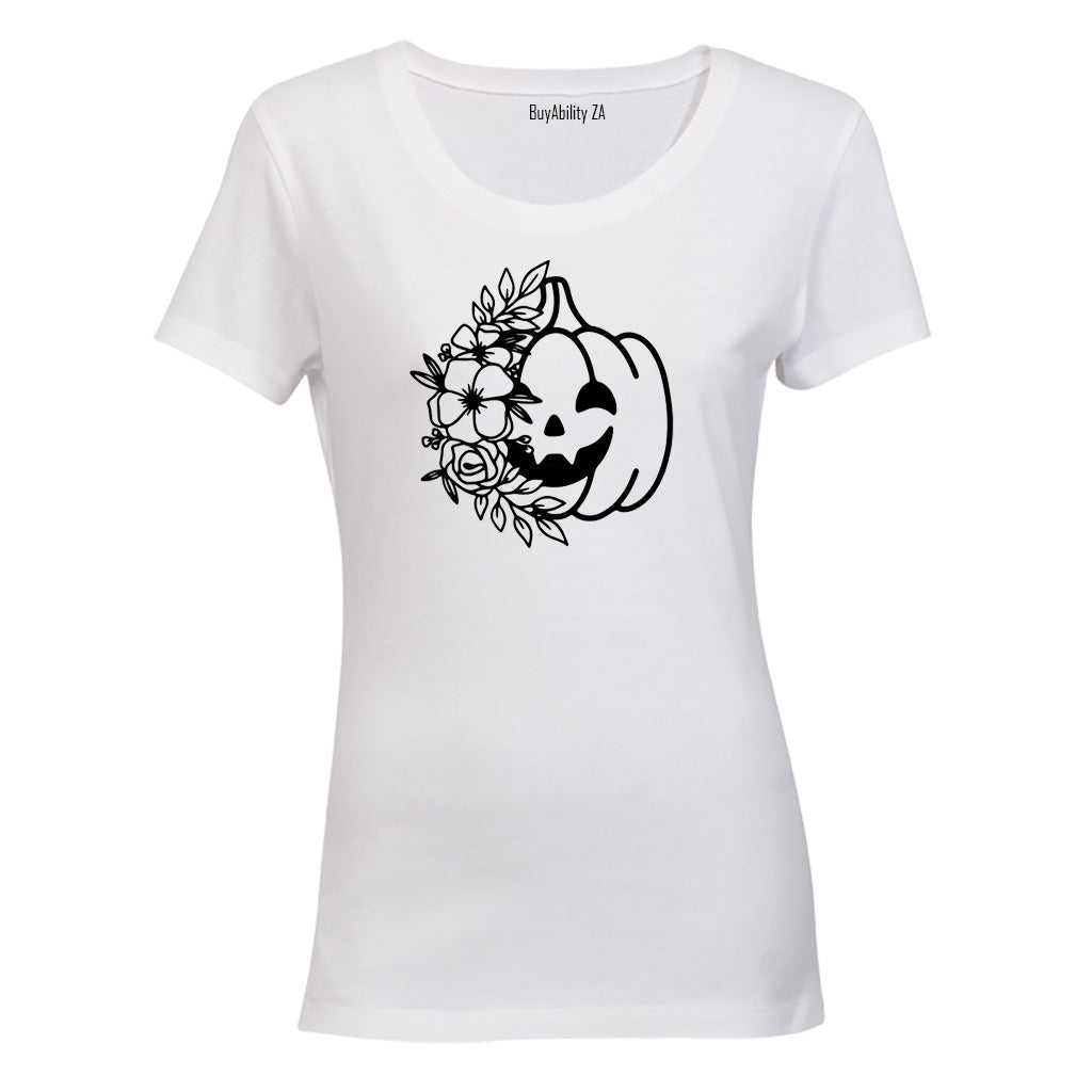 Floral Pumpkin - Halloween - Ladies - T-Shirt