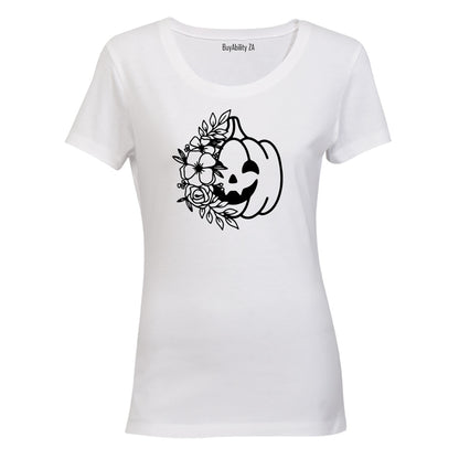 Floral Pumpkin - Halloween - Ladies - T-Shirt