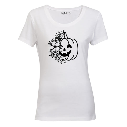 Floral Pumpkin - Halloween - Ladies - T-Shirt