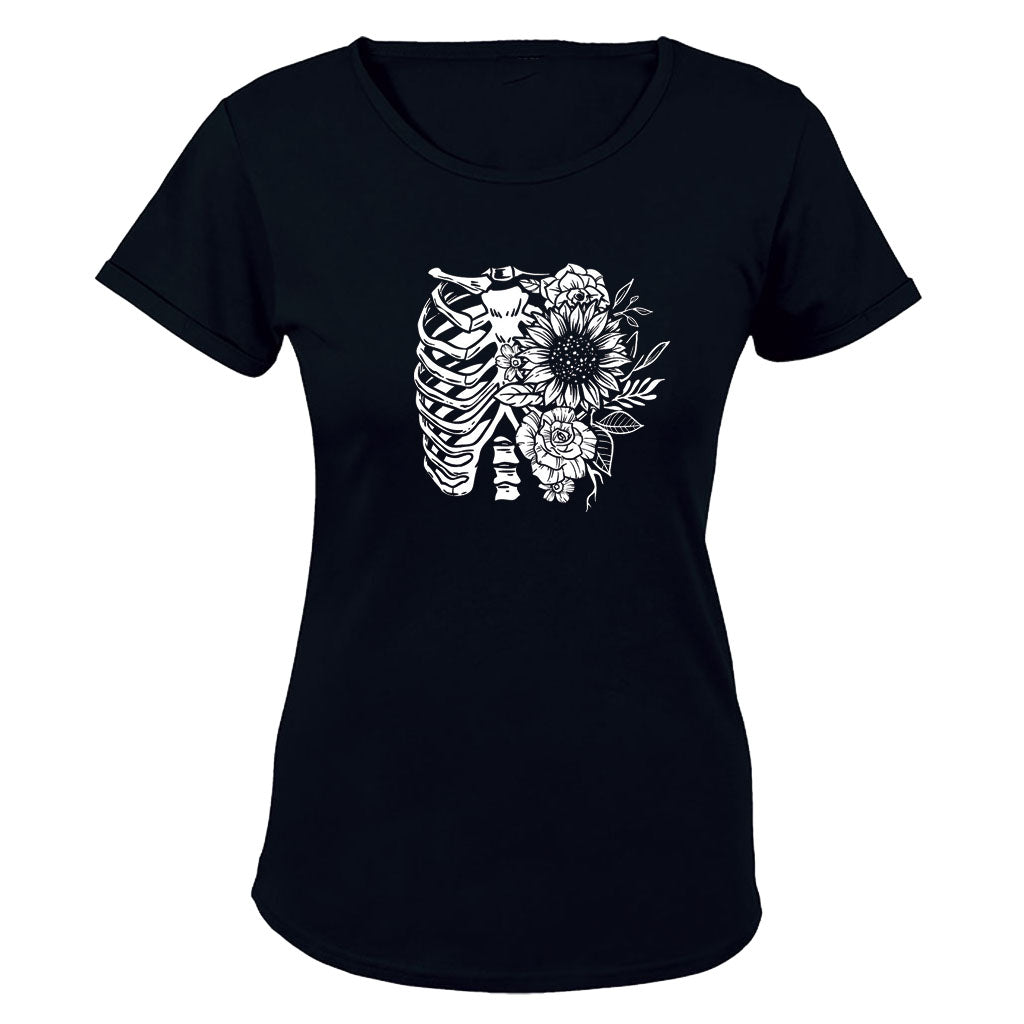 Floral Rib Cage - Ladies - T-Shirt - BuyAbility South Africa
