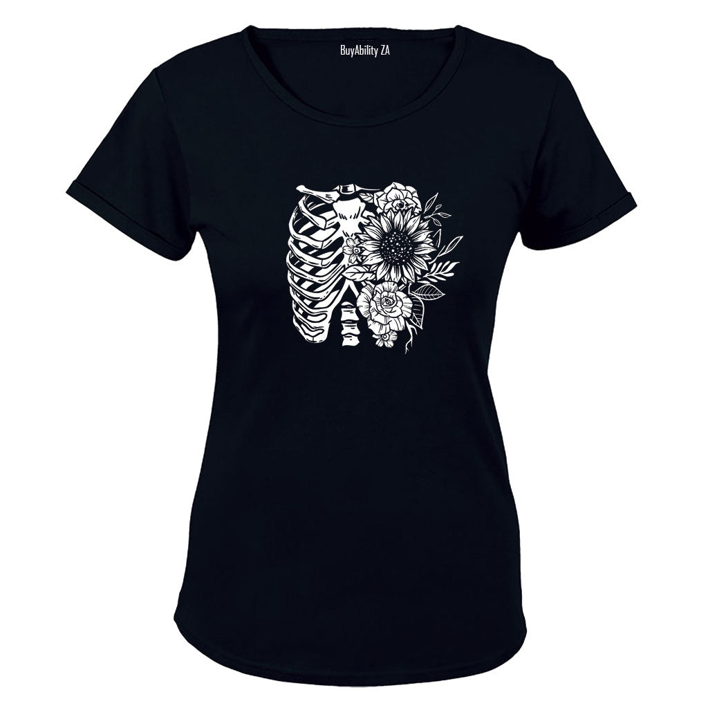 Floral Rib Cage - Ladies - T-Shirt