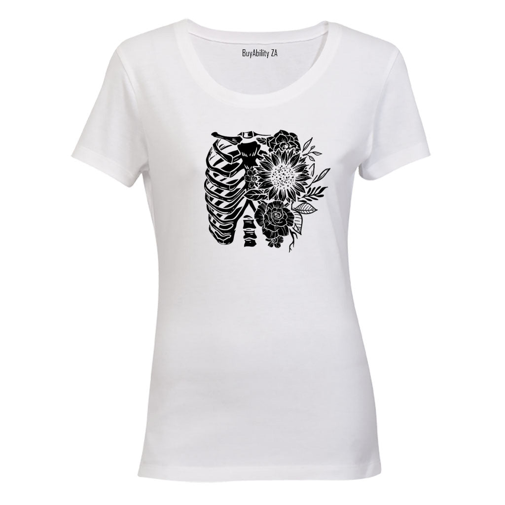 Floral Rib Cage - Ladies - T-Shirt
