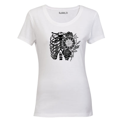 Floral Rib Cage - Ladies - T-Shirt