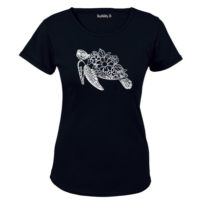 Floral Sea Turtle - Ladies - T-Shirt - BuyAbility South Africa
