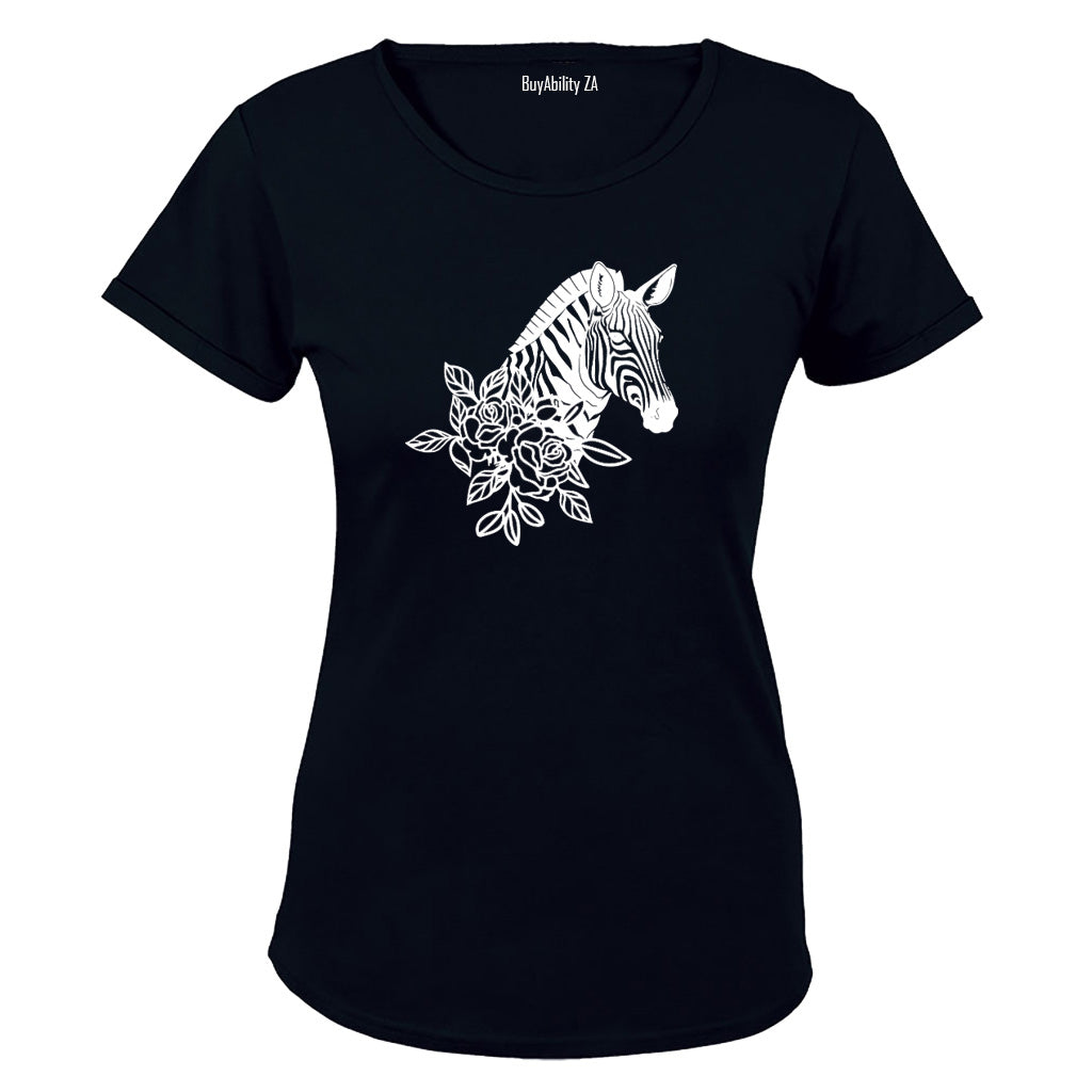 Floral Zebra - Ladies - T-Shirt