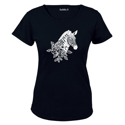 Floral Zebra - Ladies - T-Shirt