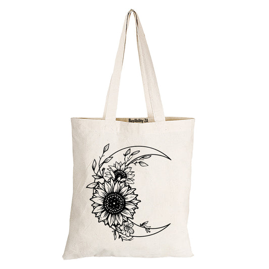 Floral Moon - Eco-Cotton Natural Fibre Bag - BuyAbility South Africa