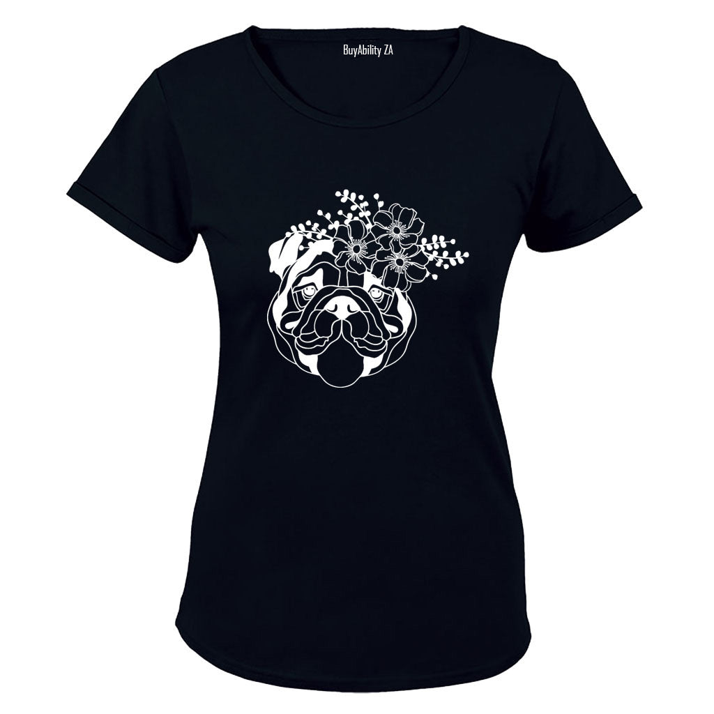 Flower Bulldog - Ladies - T-Shirt