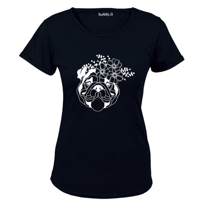 Flower Bulldog - Ladies - T-Shirt