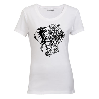 Flower Elephant - Ladies - T-Shirt
