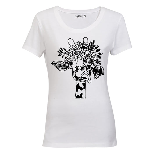 Flower Giraffe - Ladies - T-Shirt