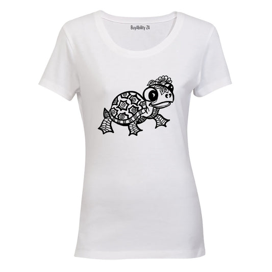 Flower Turtle - Ladies - T-Shirt