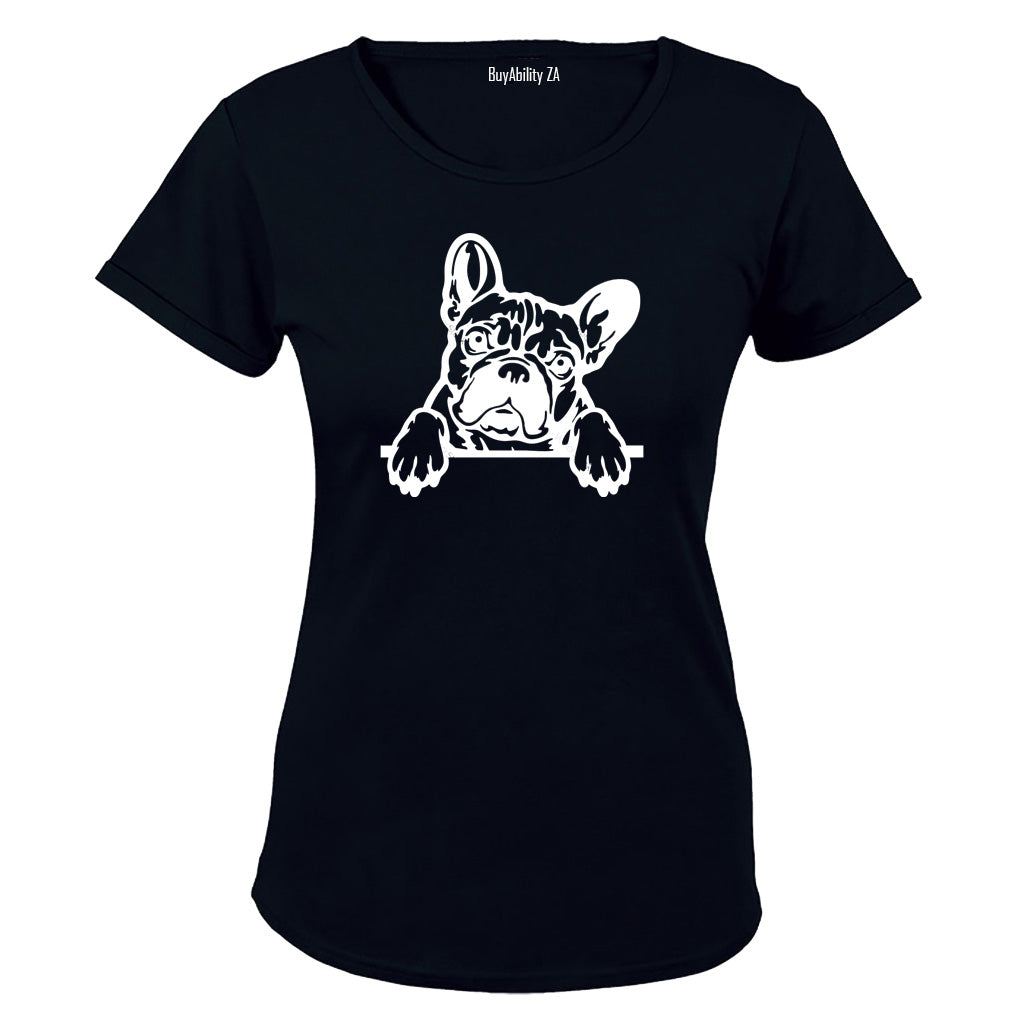 French Bulldog - Peeking - Ladies - T-Shirt