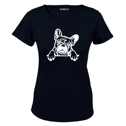 French Bulldog - Peeking - Ladies - T-Shirt