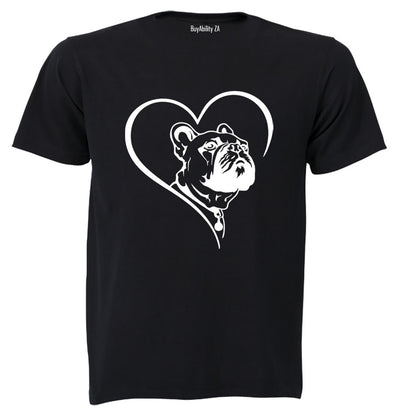 French Bulldog Heart - Adults - T-Shirt