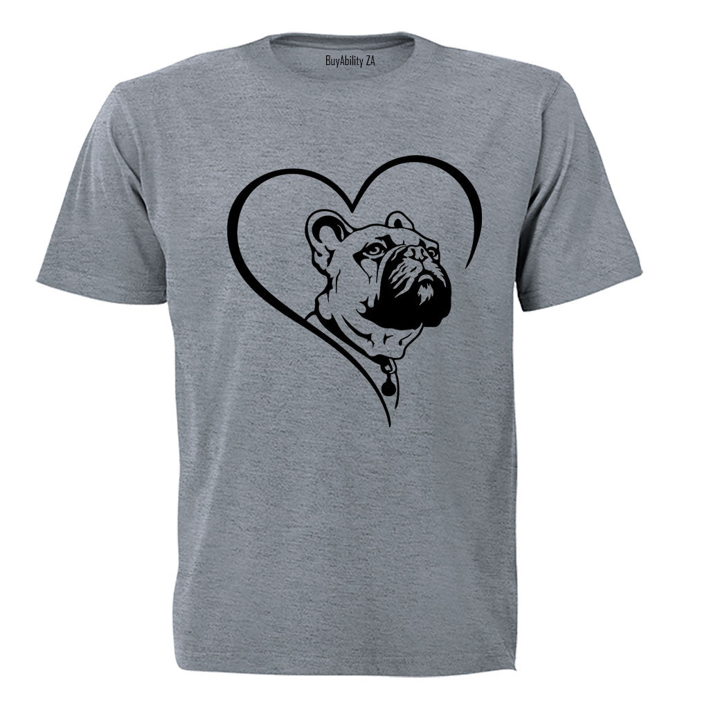 French Bulldog Heart - Adults - T-Shirt