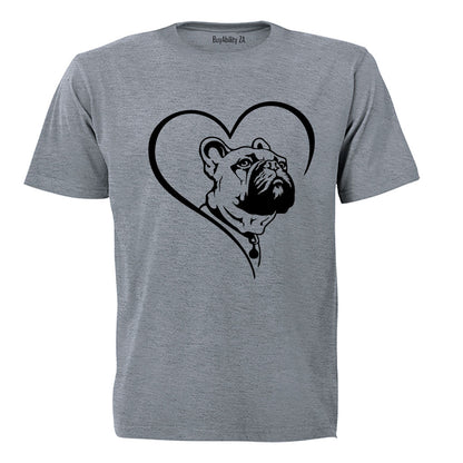 French Bulldog Heart - Adults - T-Shirt