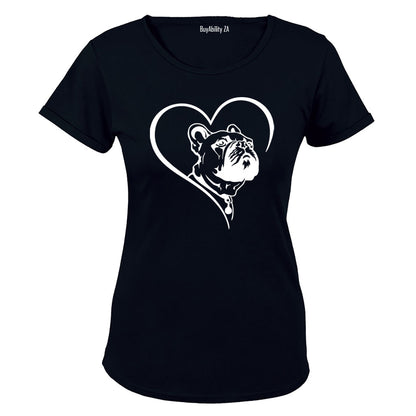 French Bulldog Heart - Ladies - T-Shirt