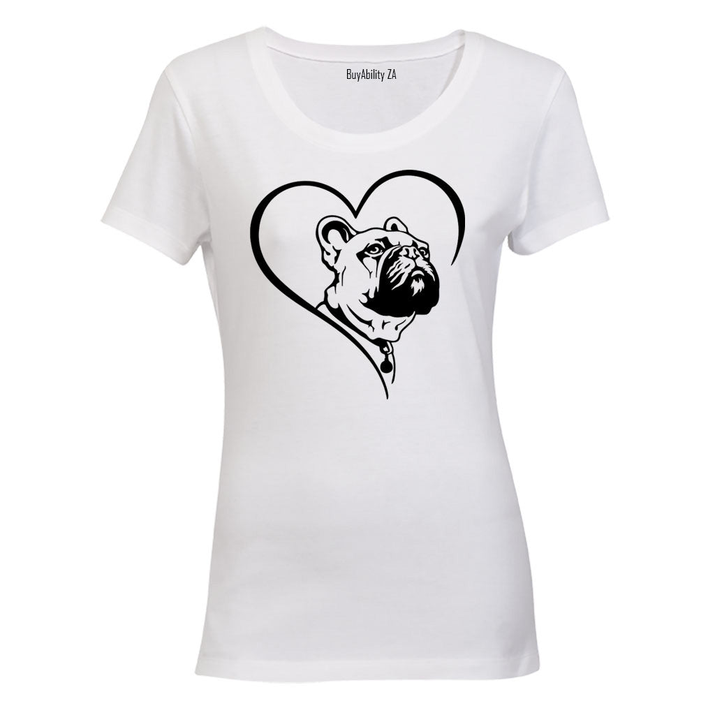French Bulldog Heart - Ladies - T-Shirt
