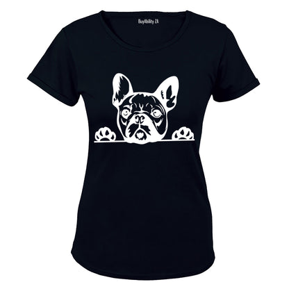 Peeking French Bulldog - Ladies - T-Shirt