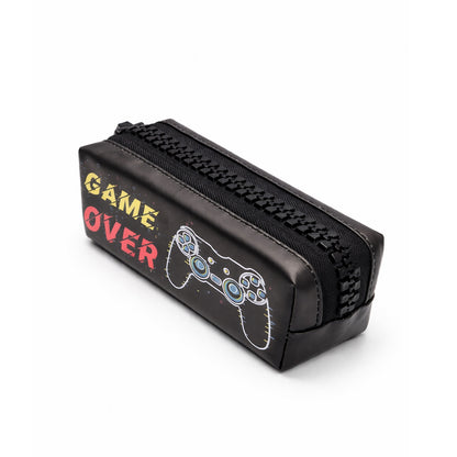Over-sized Zip Black Game Over Pencil Case
